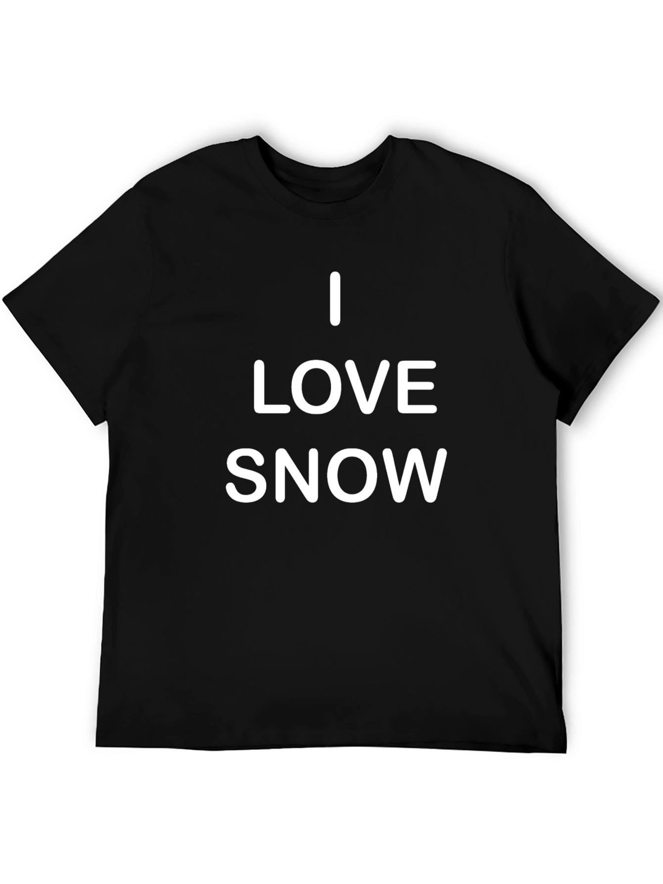 I Love Snow T-Shirt - Black Cotton Tee