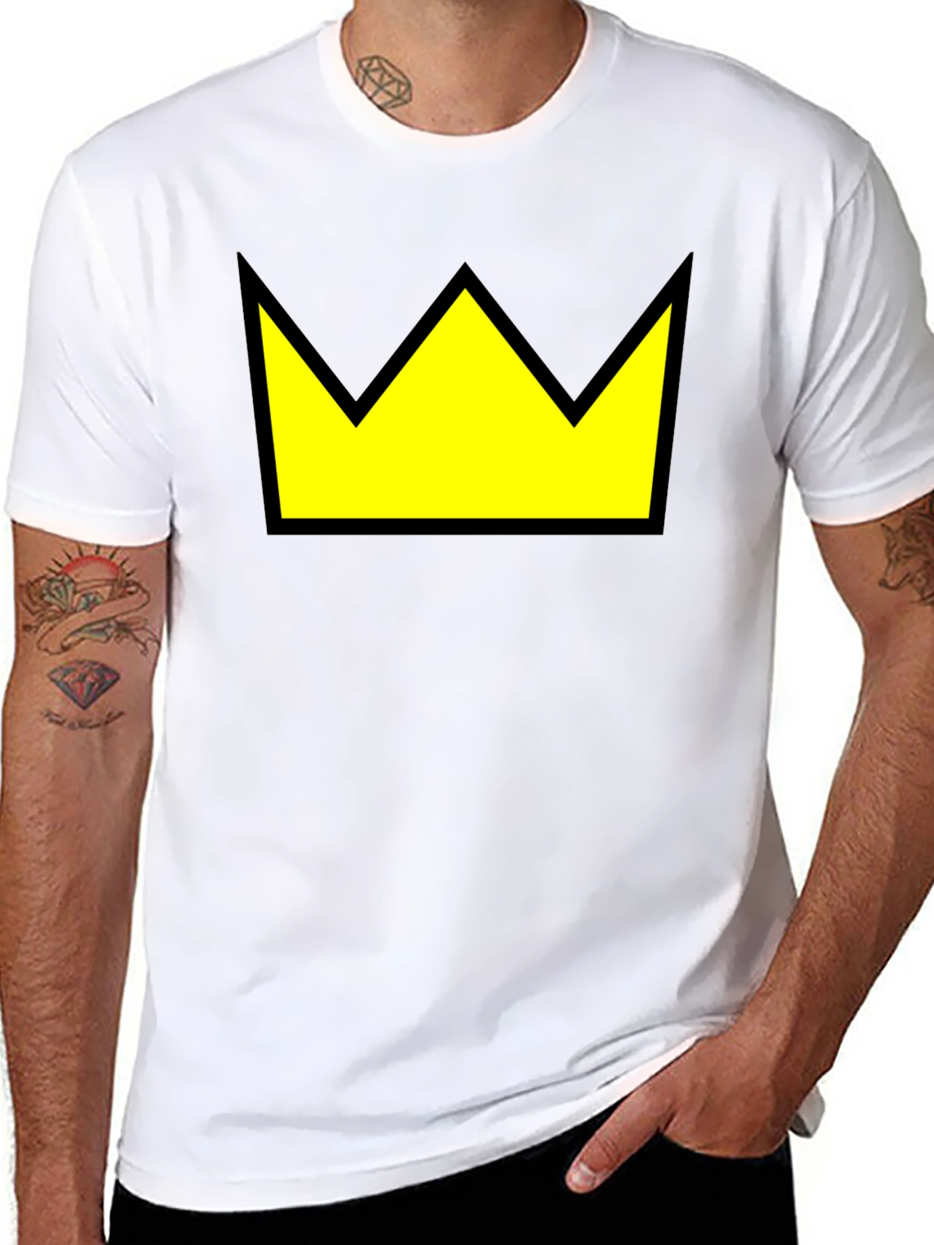 Crown Graphic Tee - Black Cotton Blend