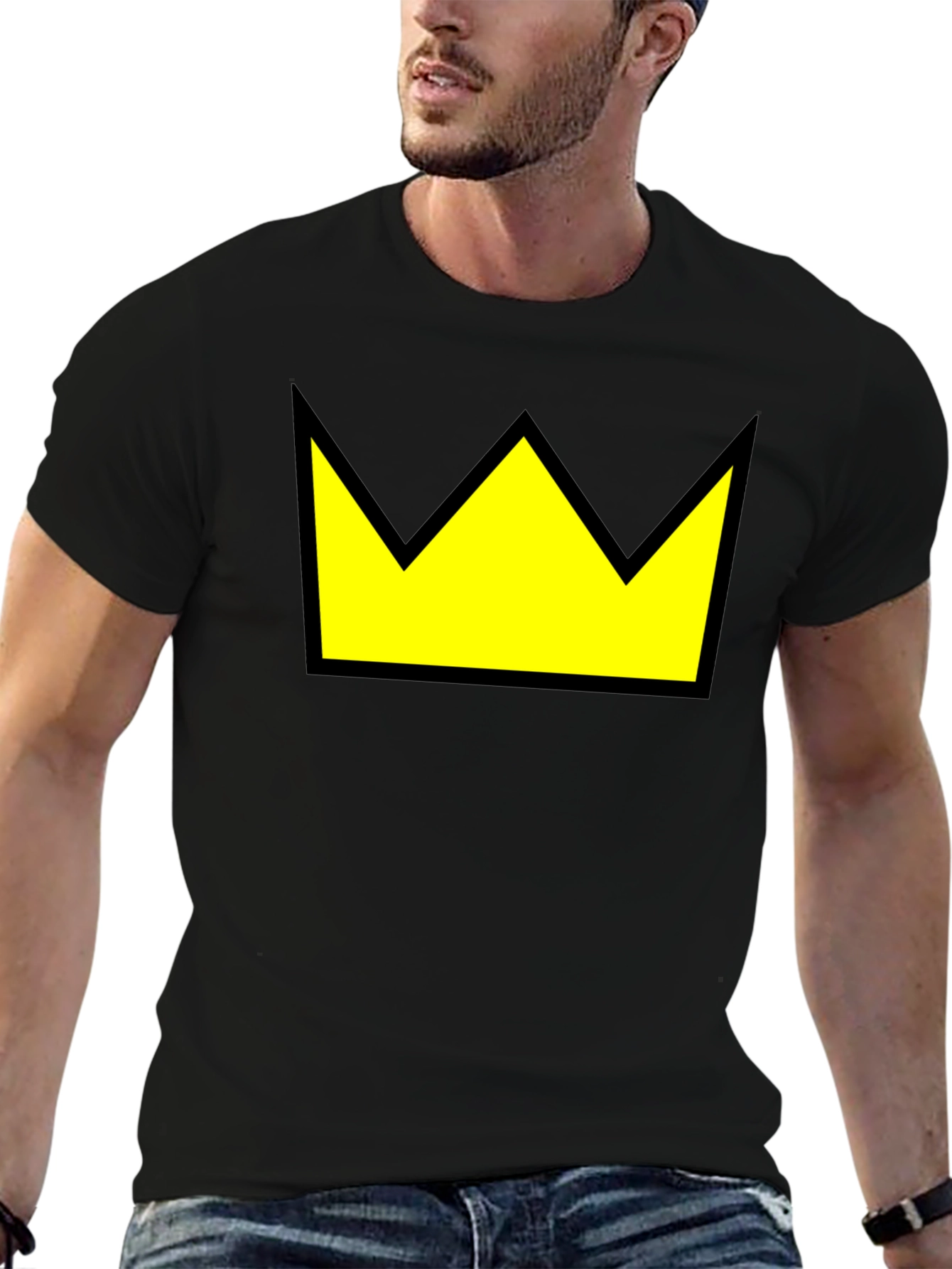 Crown Graphic Tee - Black Cotton Blend