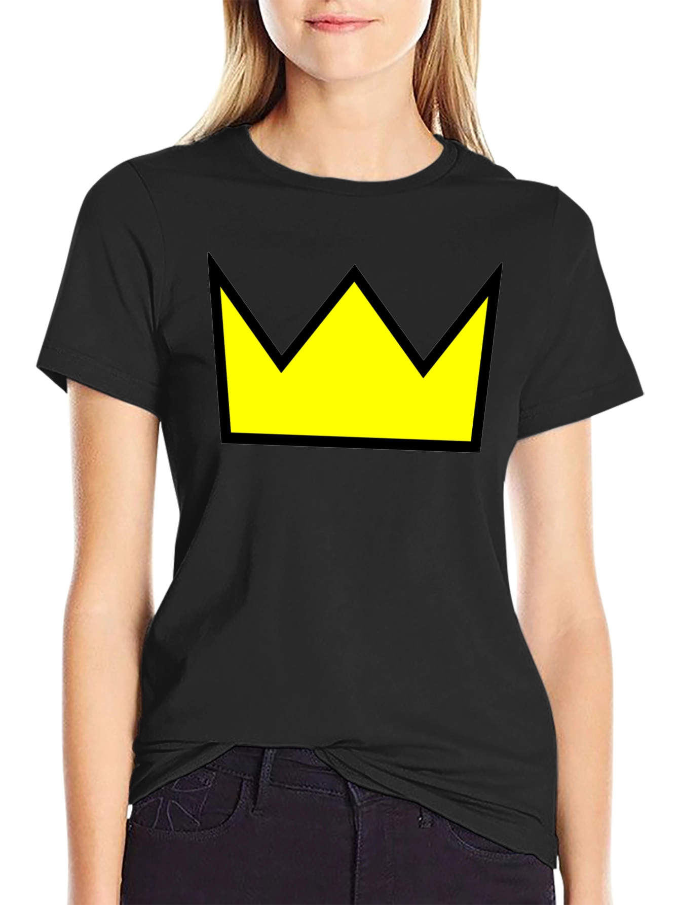 Crown Graphic Tee - Black Cotton Blend