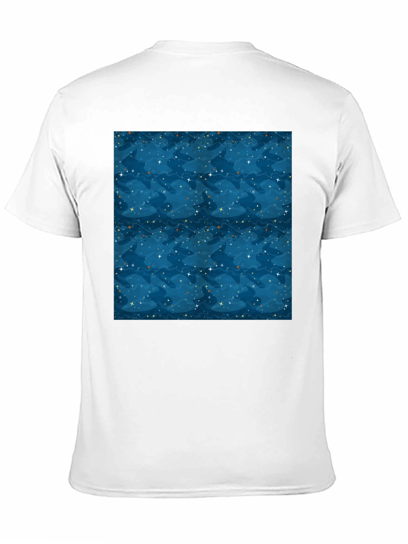 Starry Night Pattern Black T-Shirt