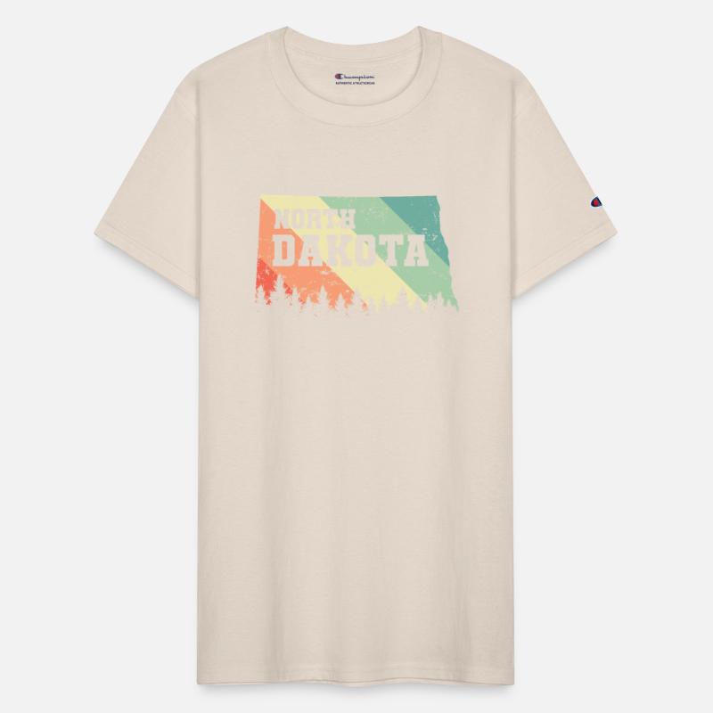 North Dakota Map with Skyline USA America