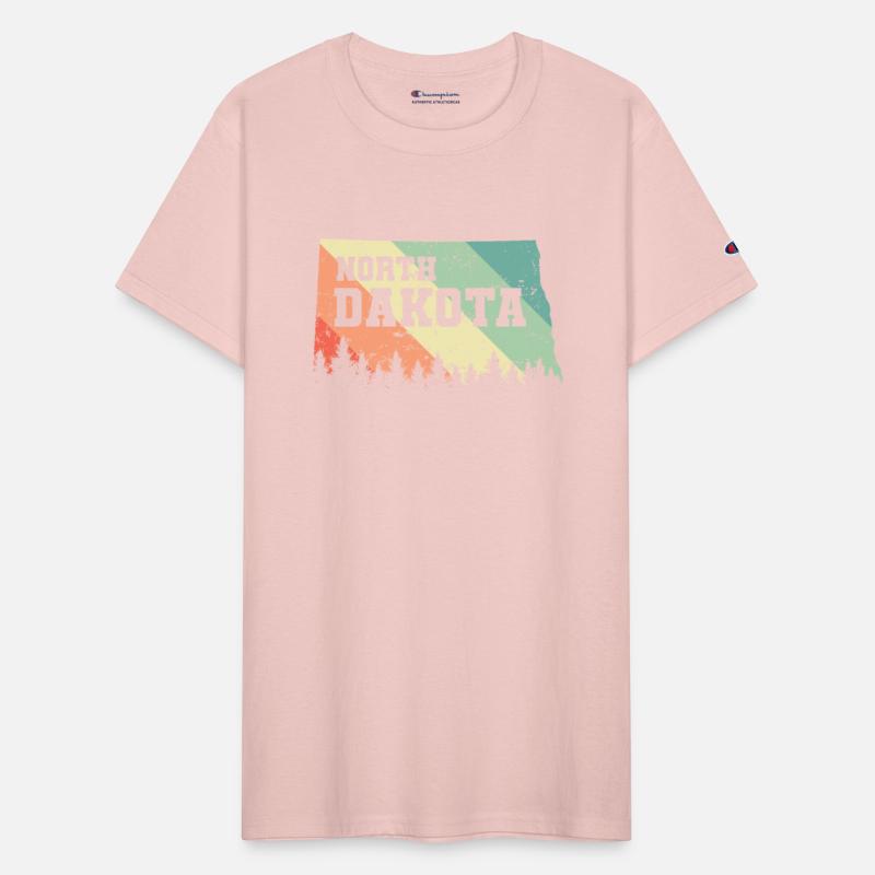 North Dakota Map with Skyline USA America