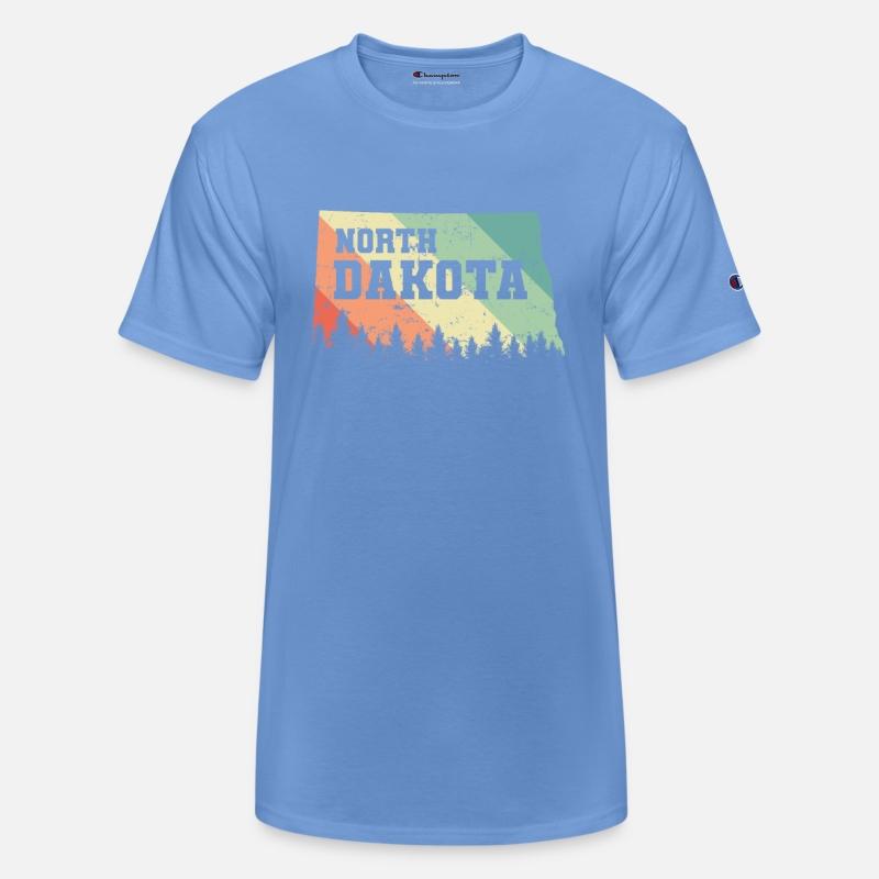 North Dakota Map with Skyline USA America