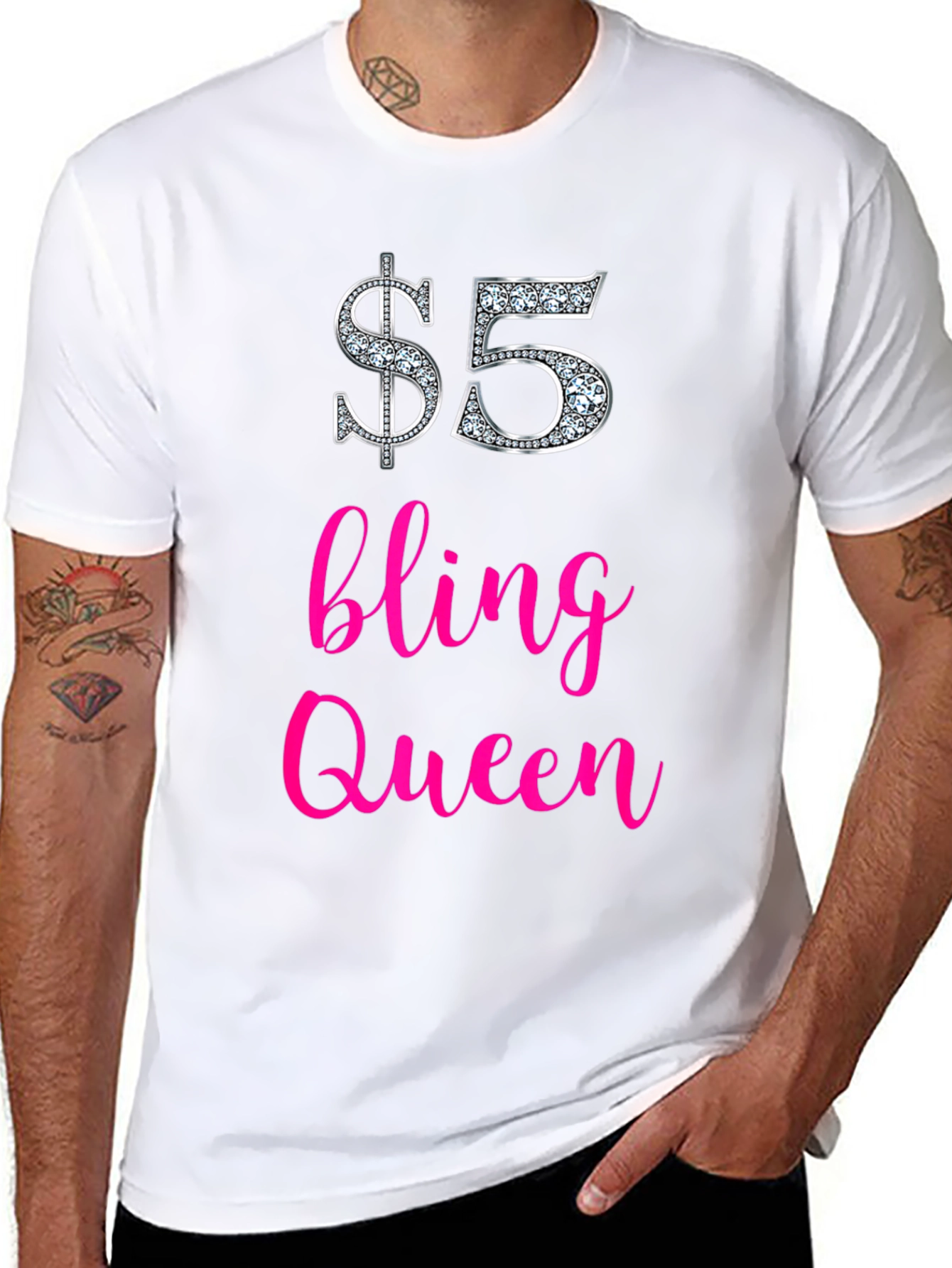 $5 Bling Queen Black T-Shirt