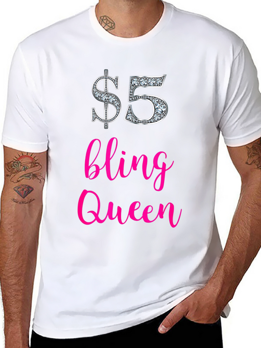 $5 Bling Queen Black T-Shirt
