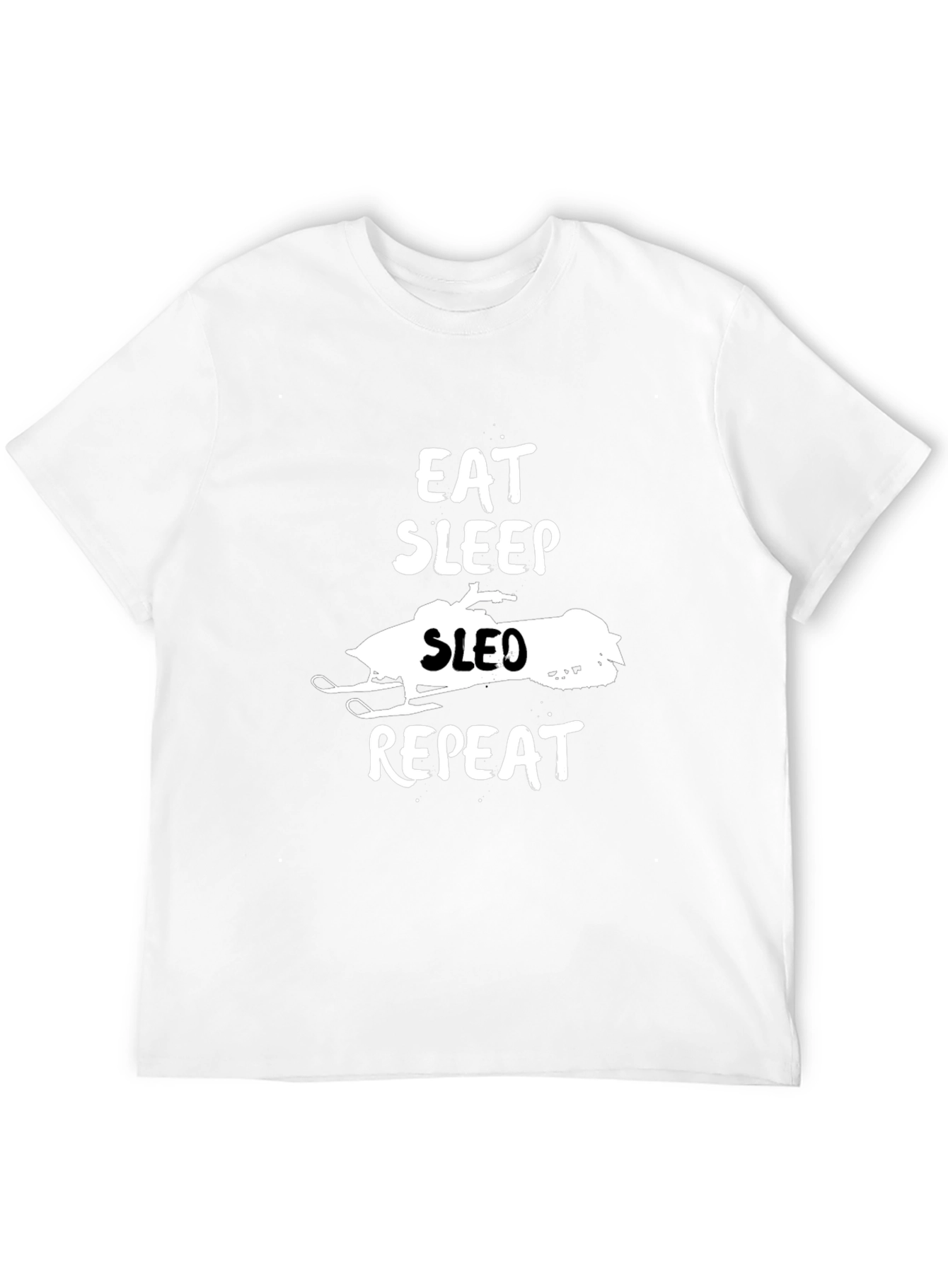 Eat Sleep Sled Repeat Graphic Tee - Black