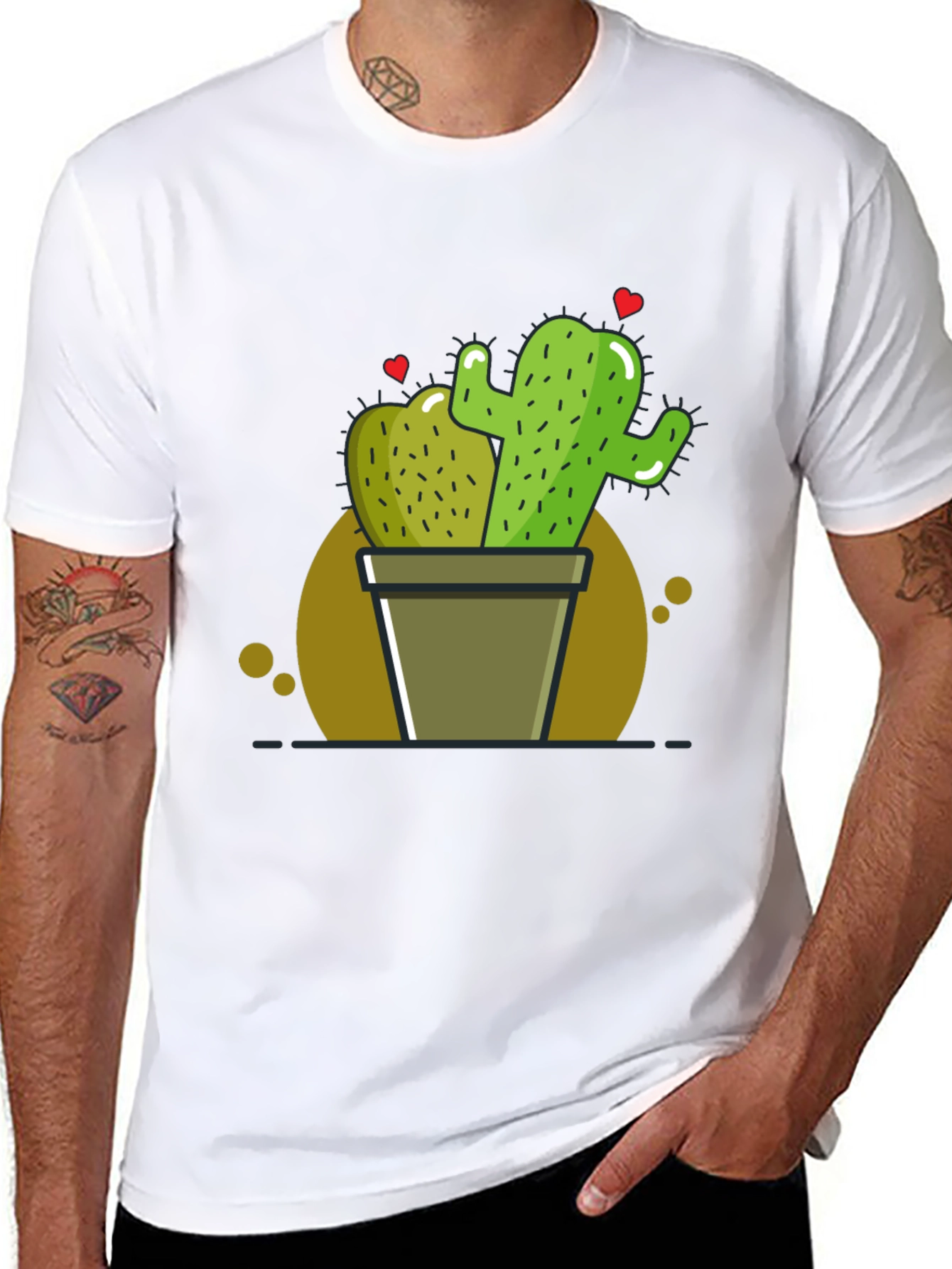 Cactus Love T-Shirt - Black Graphic Tee