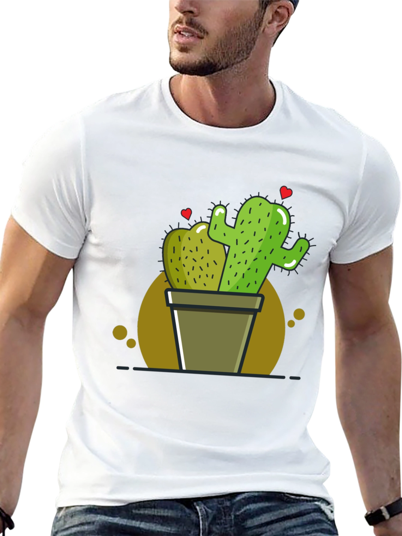 Cactus Love T-Shirt - Black Graphic Tee