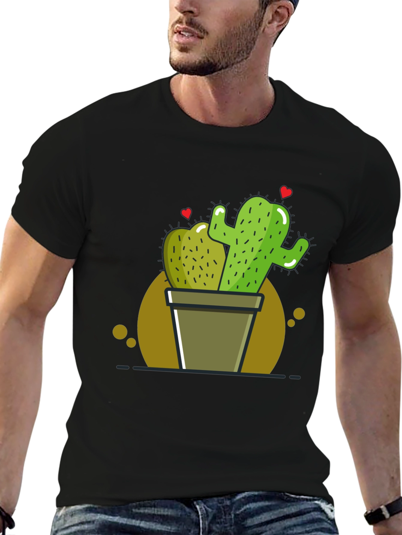 Cactus Love T-Shirt - Black Graphic Tee