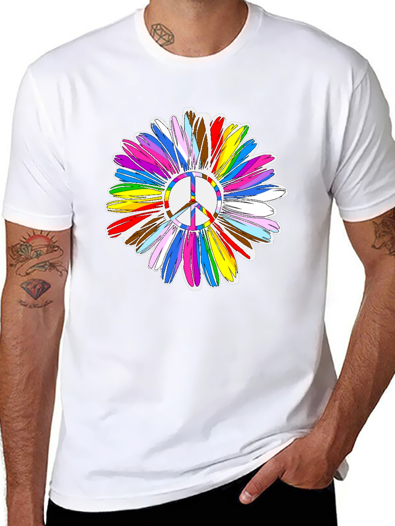 Peace Sign Flower Graphic Tee
