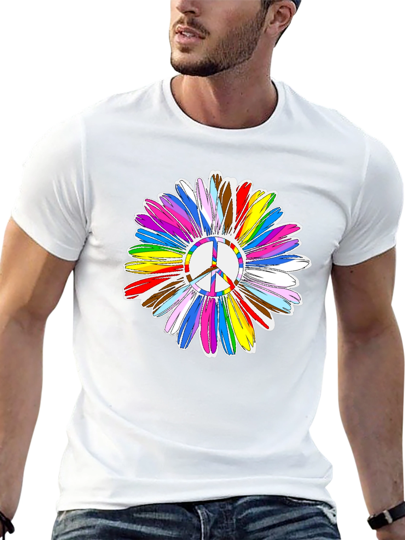Peace Sign Flower Graphic Tee