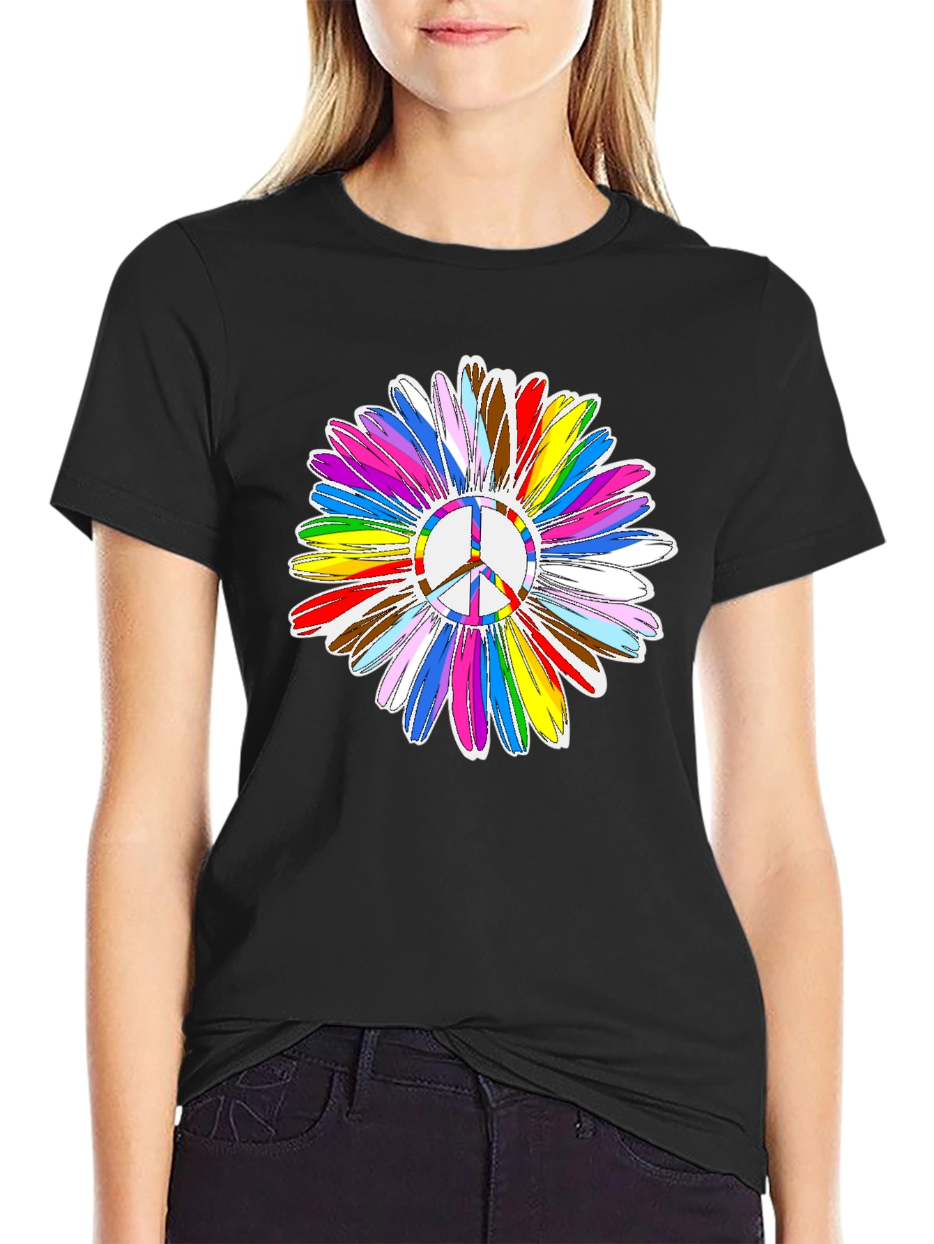 Peace Sign Flower Graphic Tee