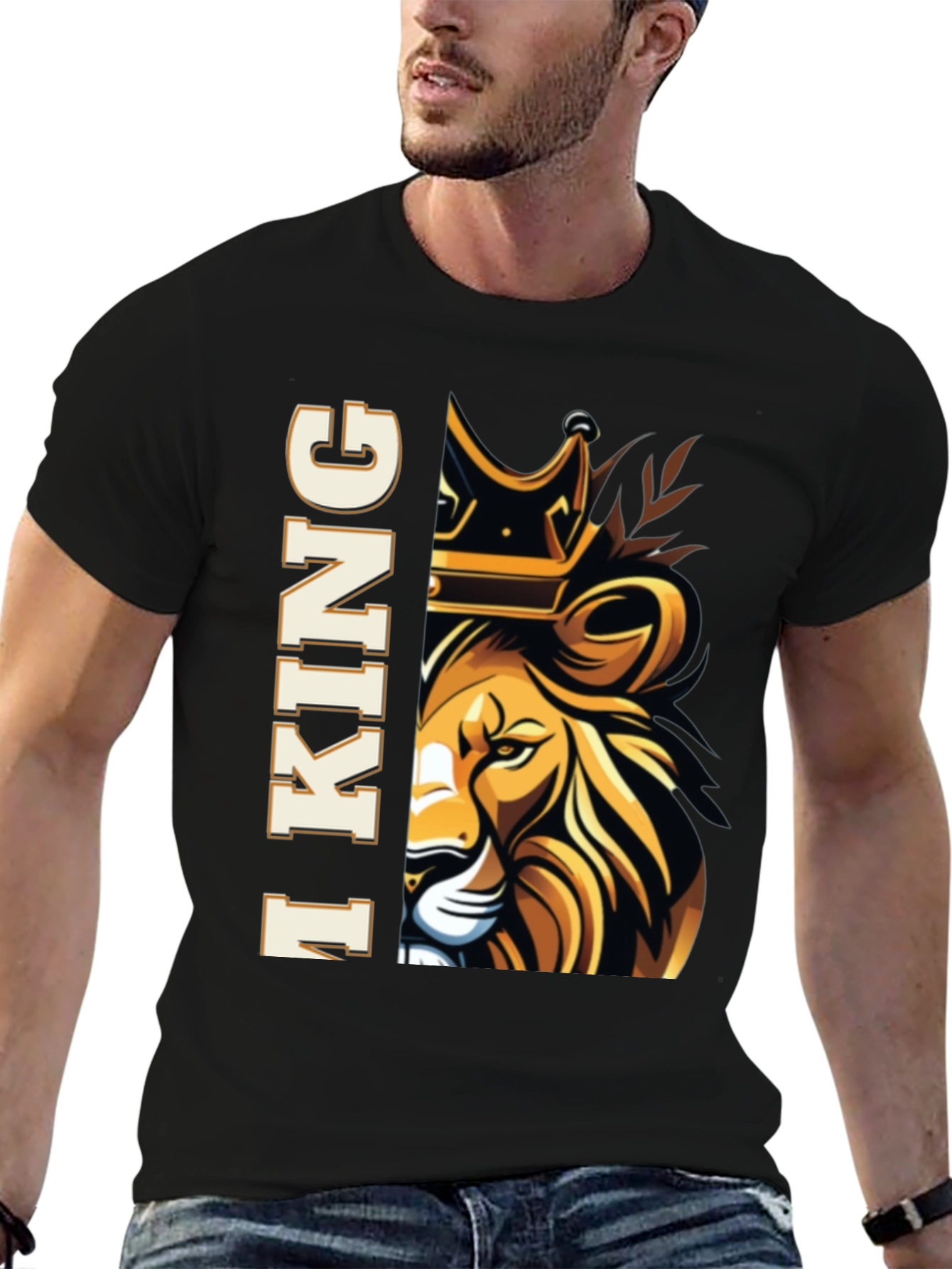 I King Lion Graphic Tee - Mens Black T-Shirt