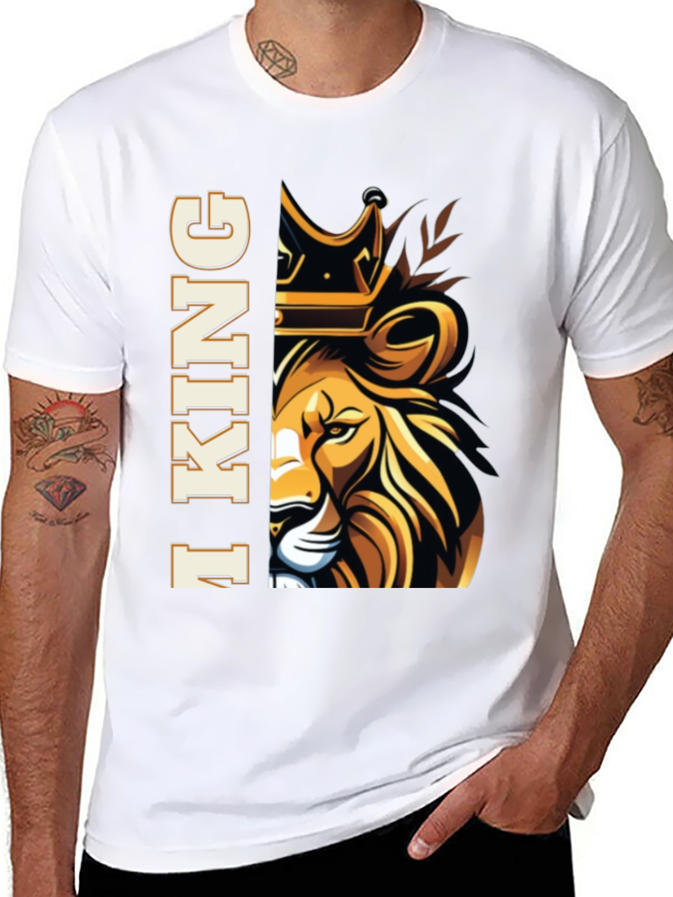 I King Lion Graphic Tee - Mens Black T-Shirt