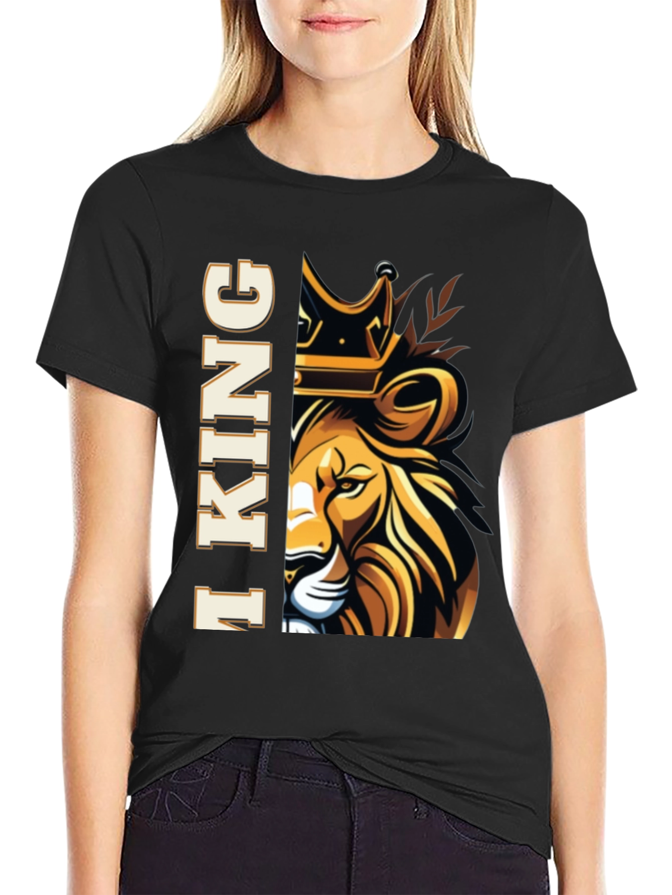 I King Lion Graphic Tee - Mens Black T-Shirt