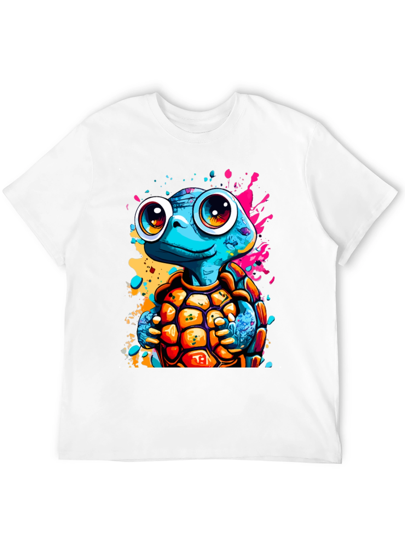 Cartoon Turtle Graphic Tee - Fun Black T-Shirt