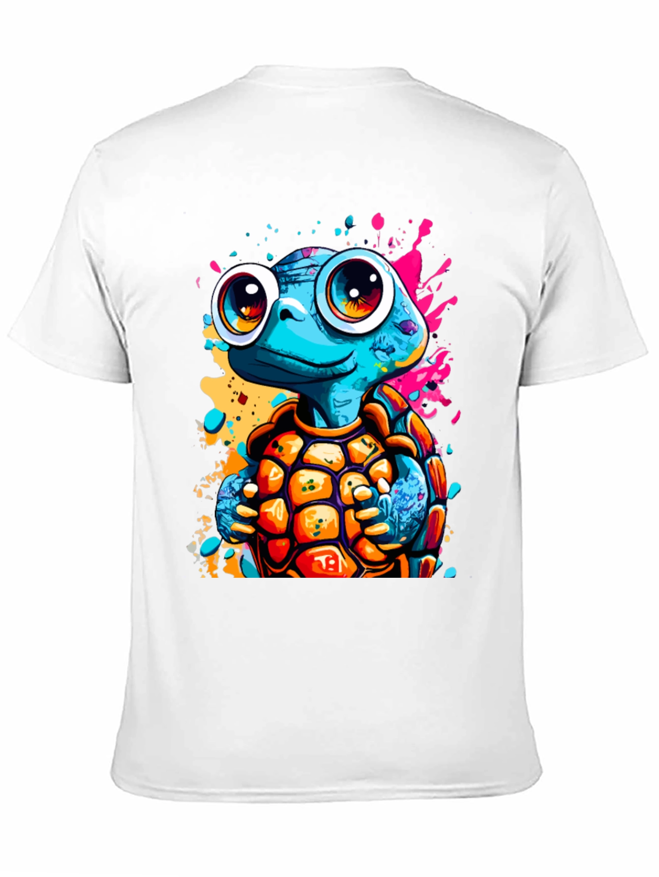Cartoon Turtle Graphic Tee - Fun Black T-Shirt