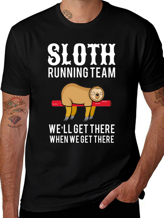 Sloth Running Team T-Shirt - Funny Lazy Design