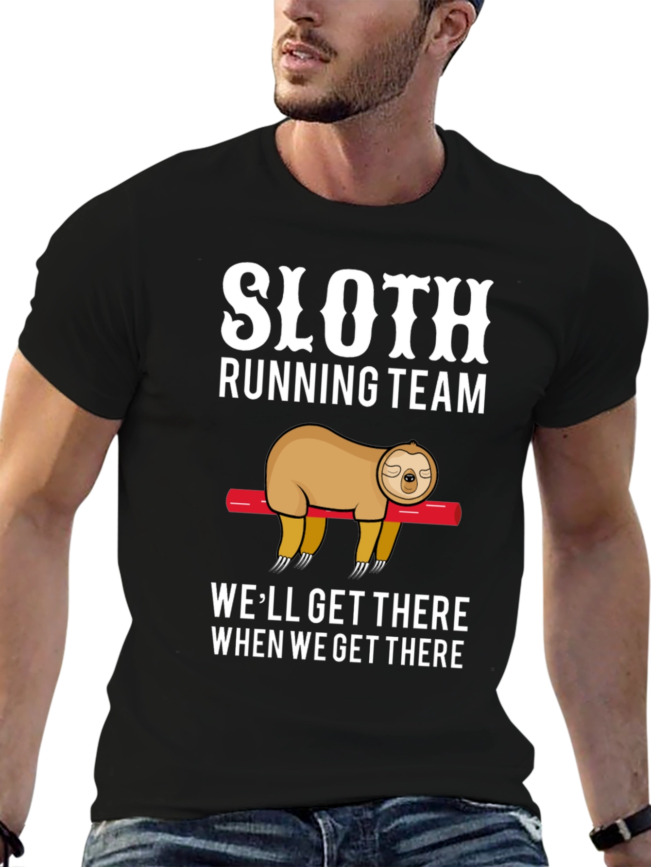 Sloth Running Team T-Shirt - Funny Lazy Design