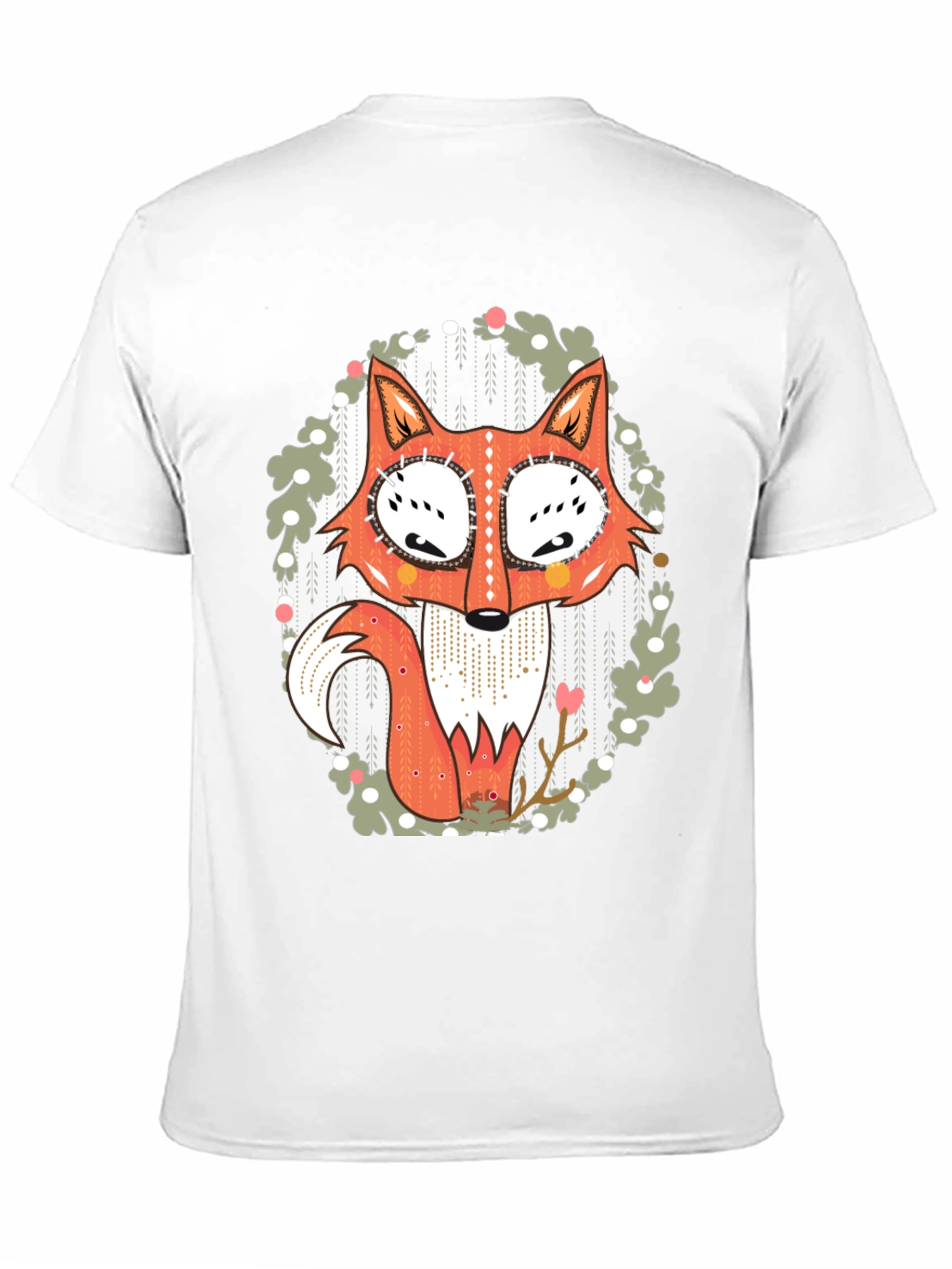 Whimsical Fox Graphic Tee - Mens Black T-Shirt