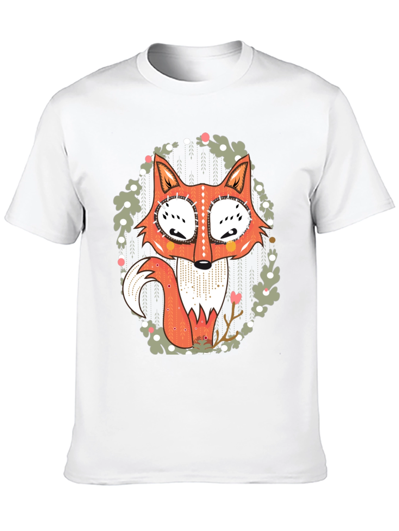 Whimsical Fox Graphic Tee - Mens Black T-Shirt