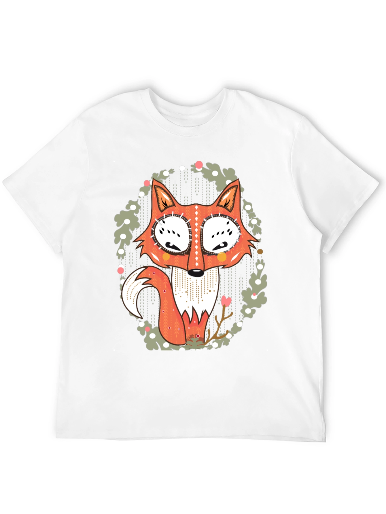 Whimsical Fox Graphic Tee - Mens Black T-Shirt