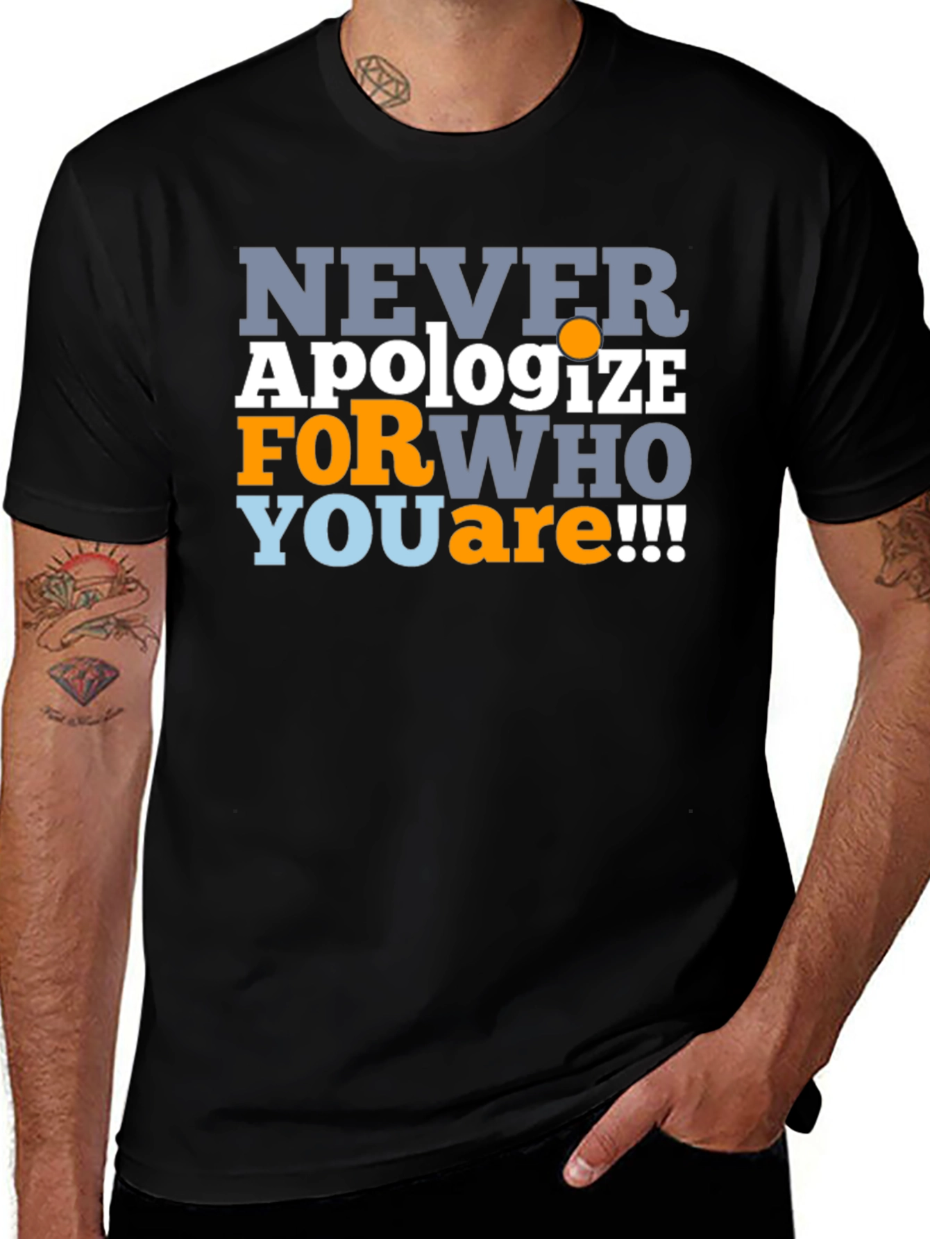 Never Apologize Mens Graphic T-Shirt