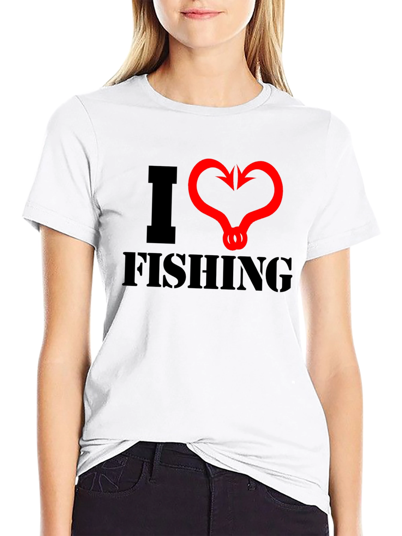 I Heart Fishing Black T-Shirt