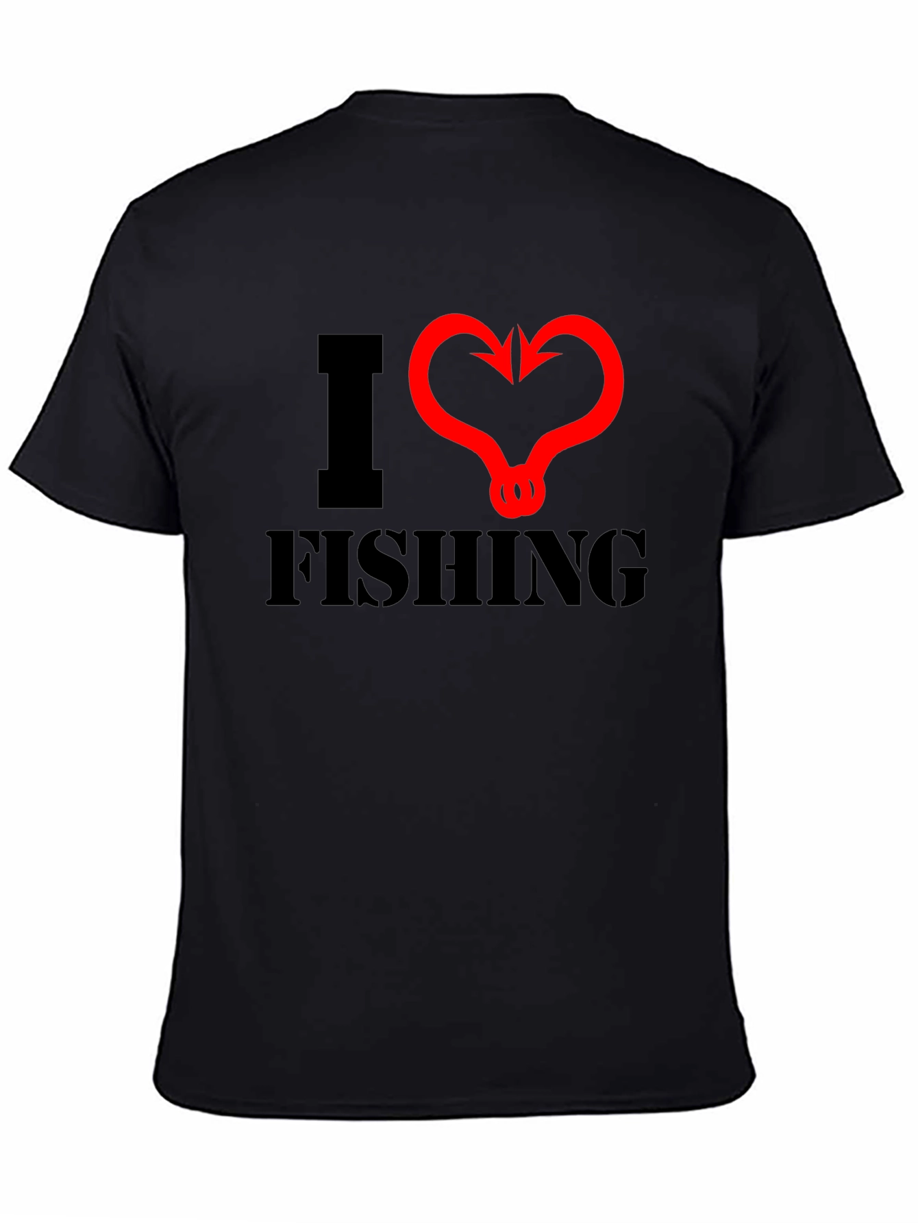 I Heart Fishing Black T-Shirt