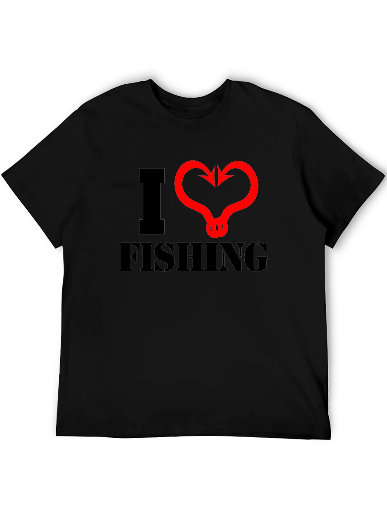 I Heart Fishing Black T-Shirt