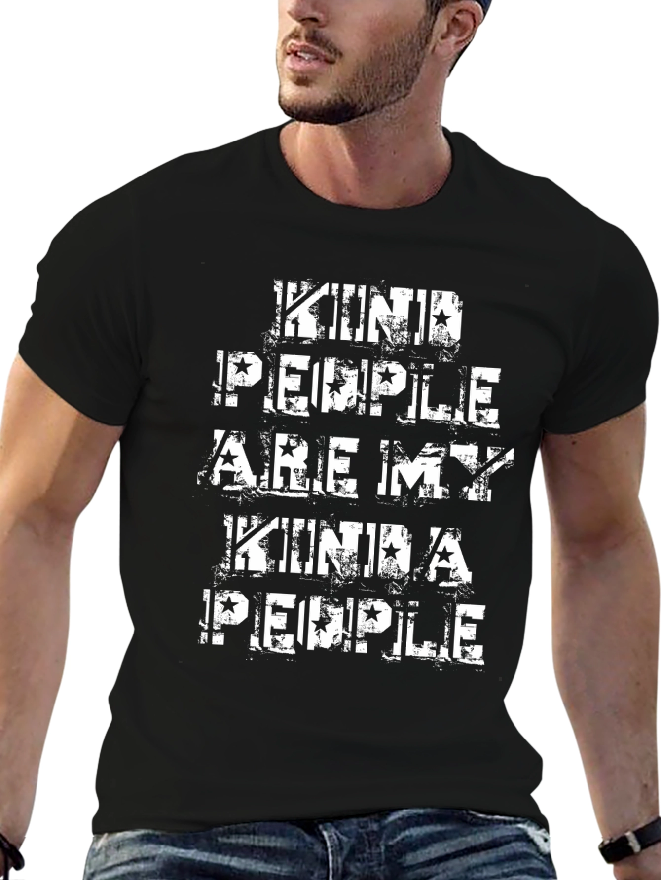 Kind People Graphic Tee - Black Cotton T-Shirt