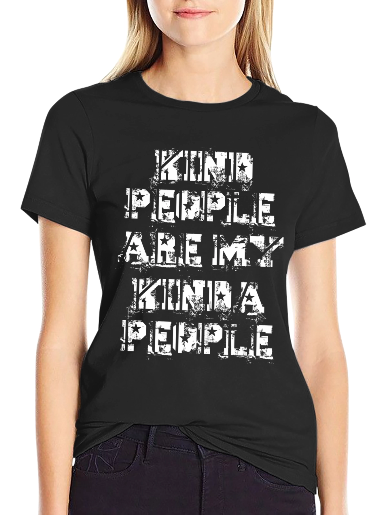 Kind People Graphic Tee - Black Cotton T-Shirt