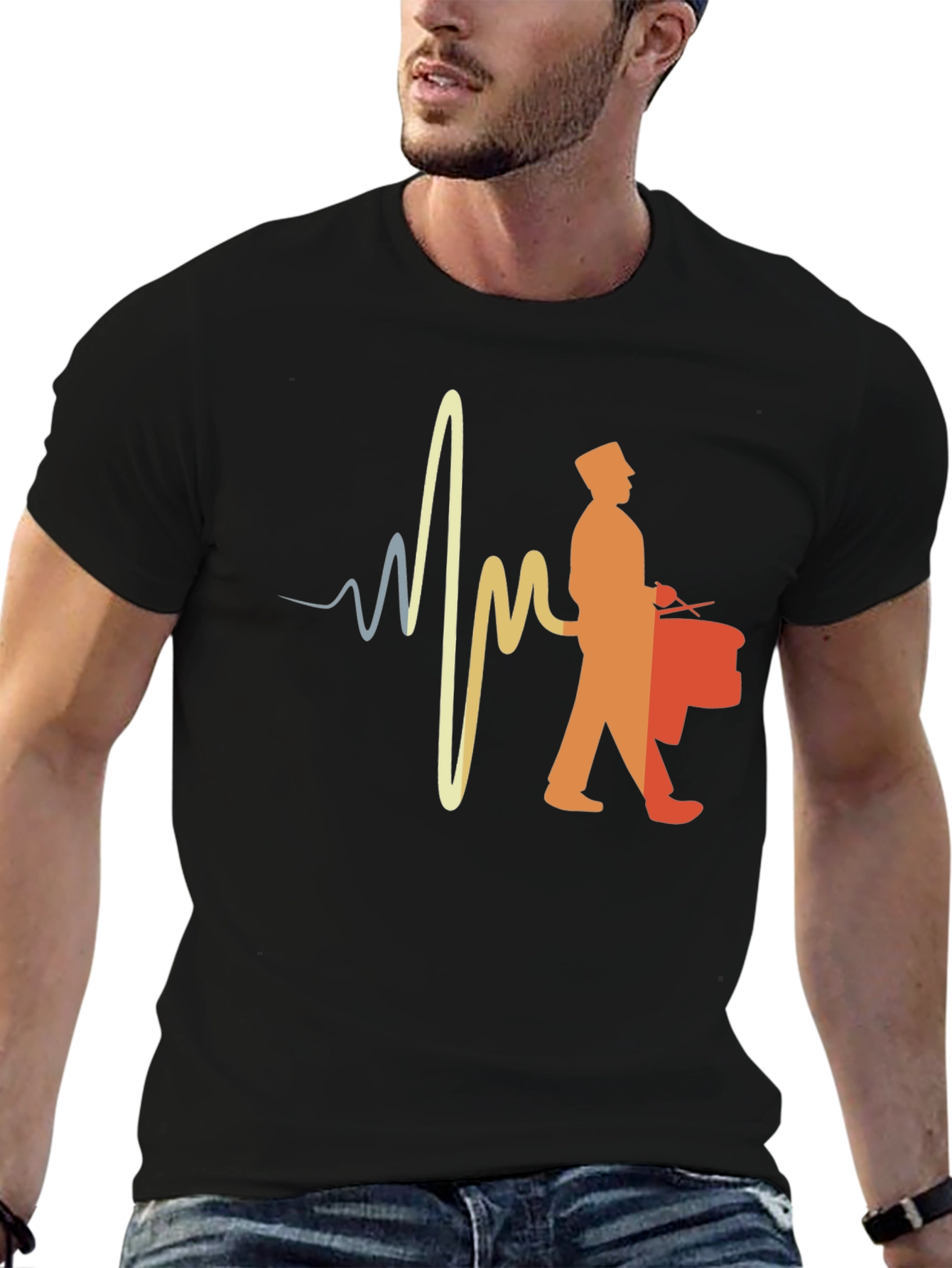 Drumline Heartbeat T-Shirt - Music Lover Tee