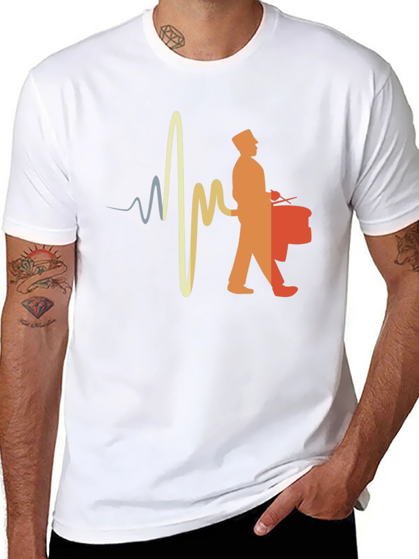Drumline Heartbeat T-Shirt - Music Lover Tee
