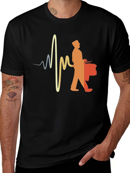 Drumline Heartbeat T-Shirt - Music Lover Tee