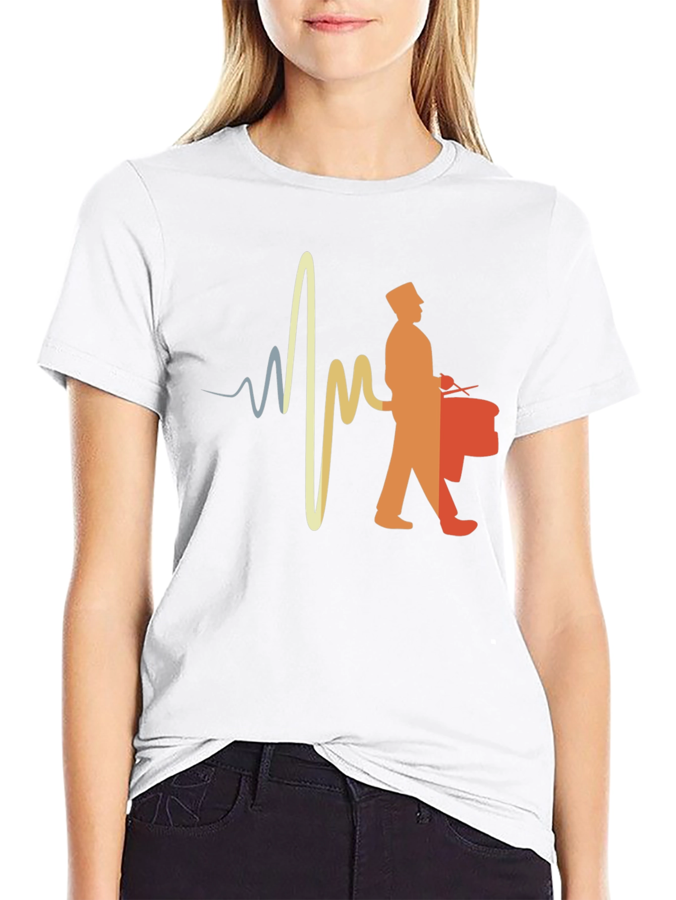 Drumline Heartbeat T-Shirt - Music Lover Tee