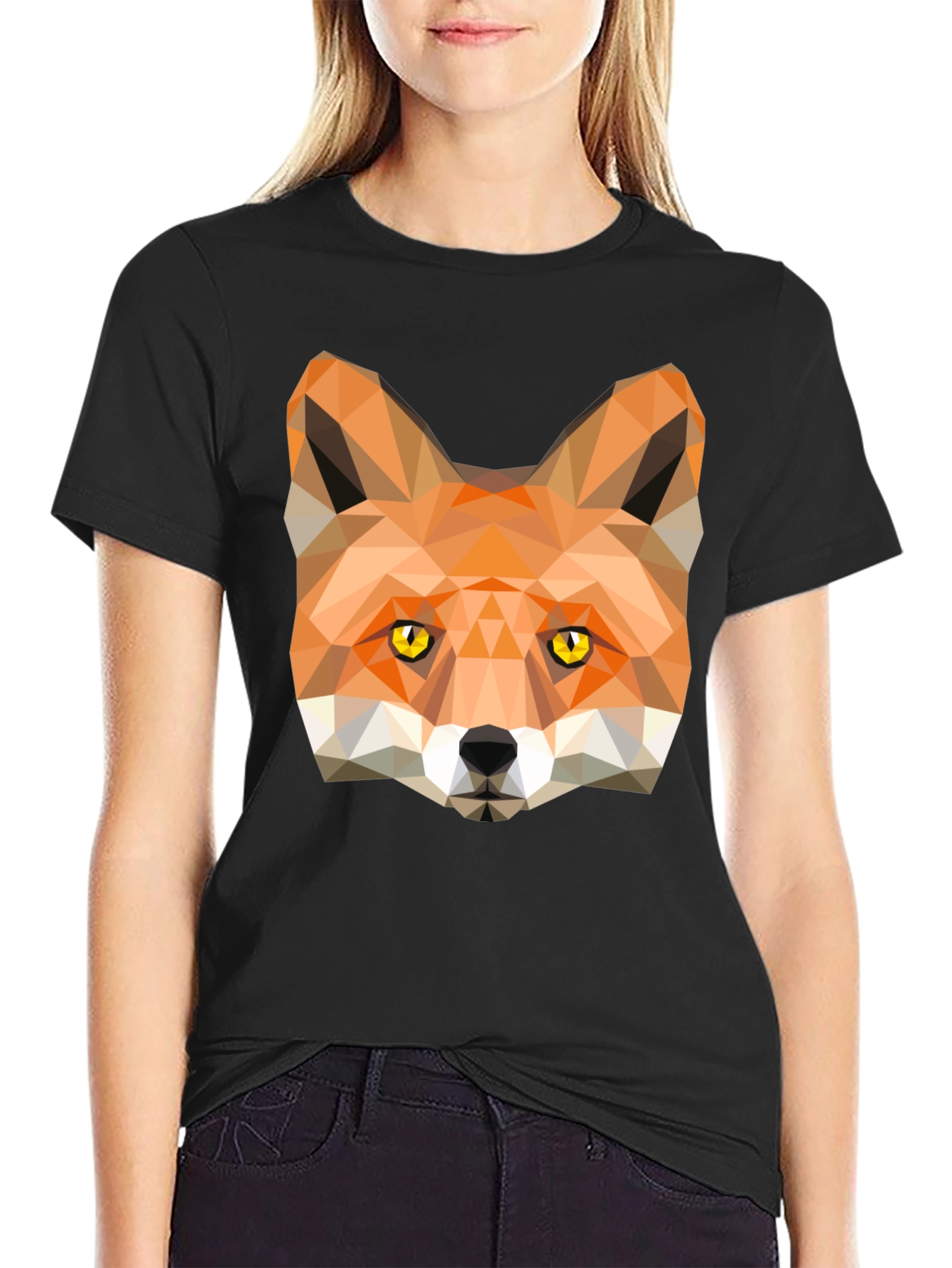 Geometric Fox Graphic Tee - Modern Style