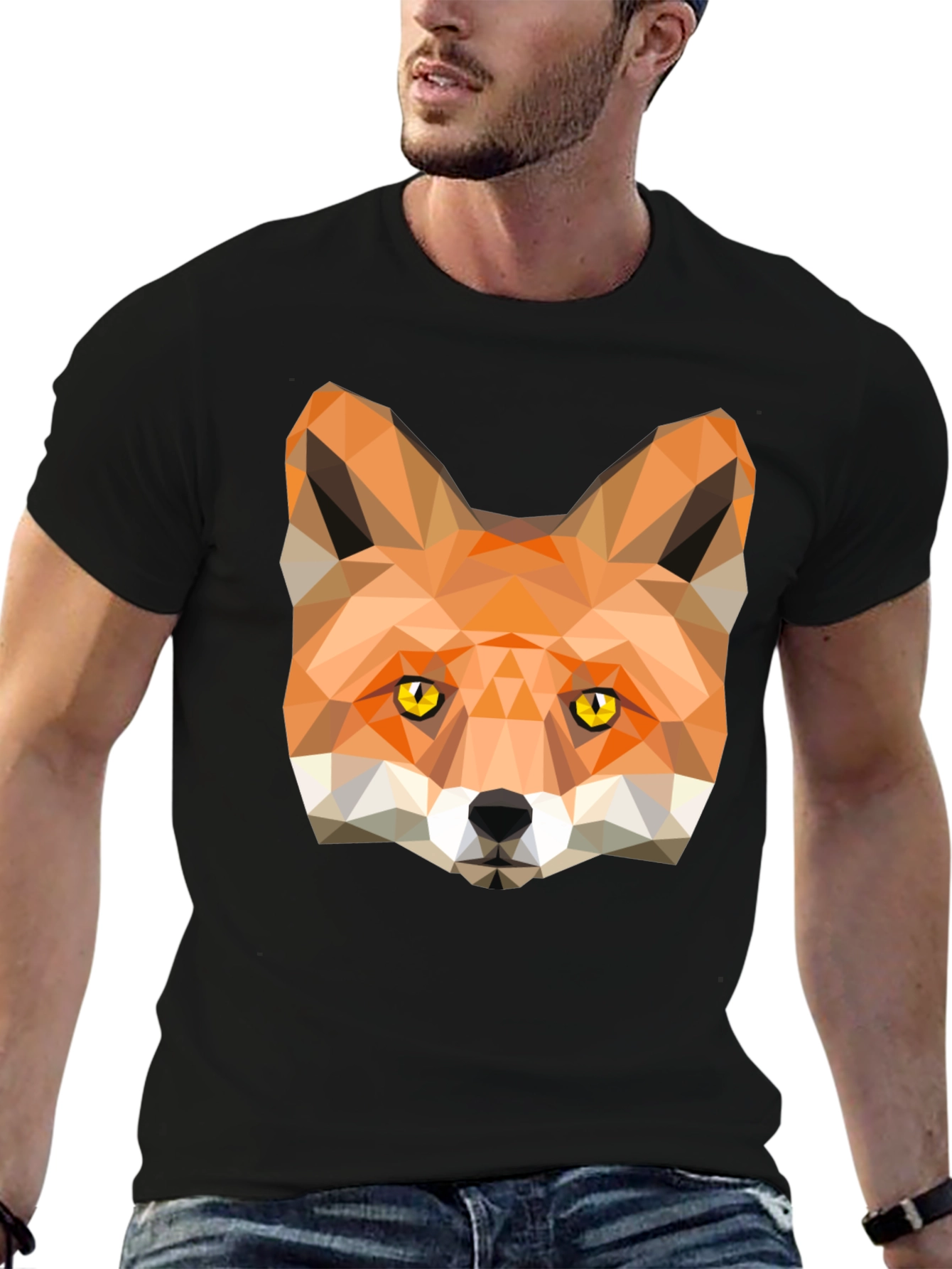 Geometric Fox Graphic Tee - Modern Style