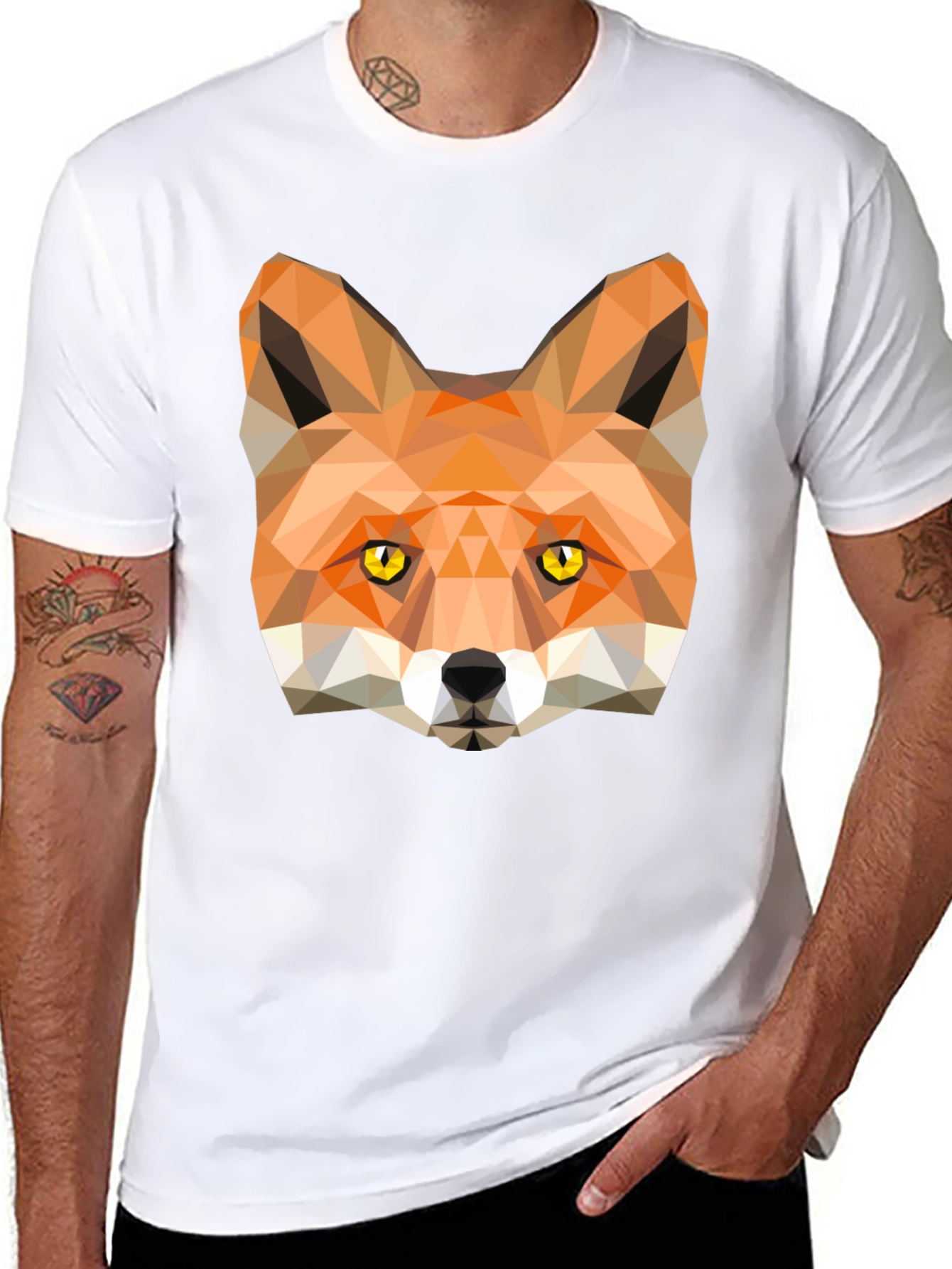 Geometric Fox Graphic Tee - Modern Style