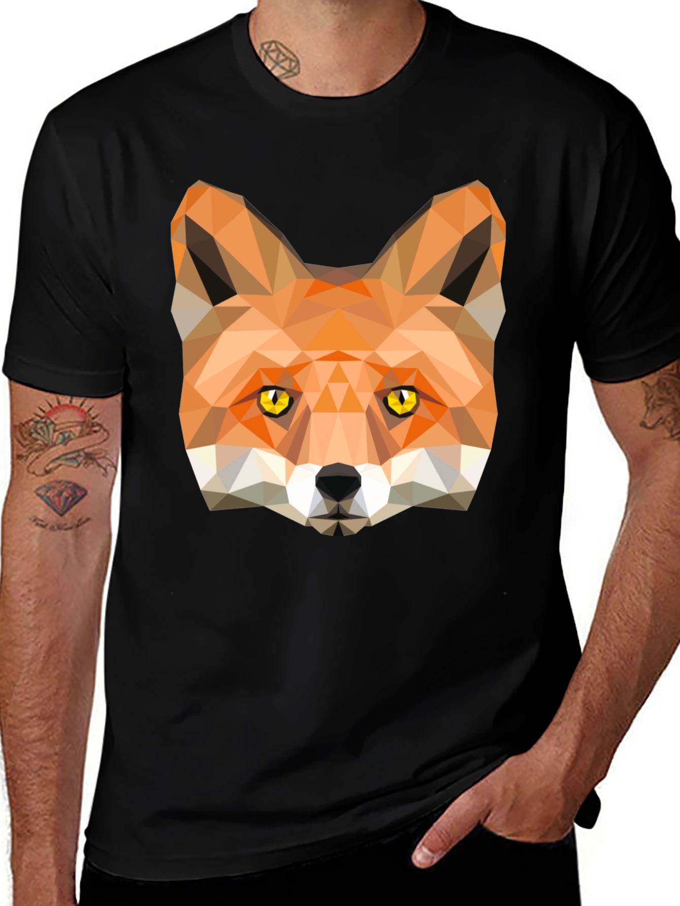 Geometric Fox Graphic Tee - Modern Style