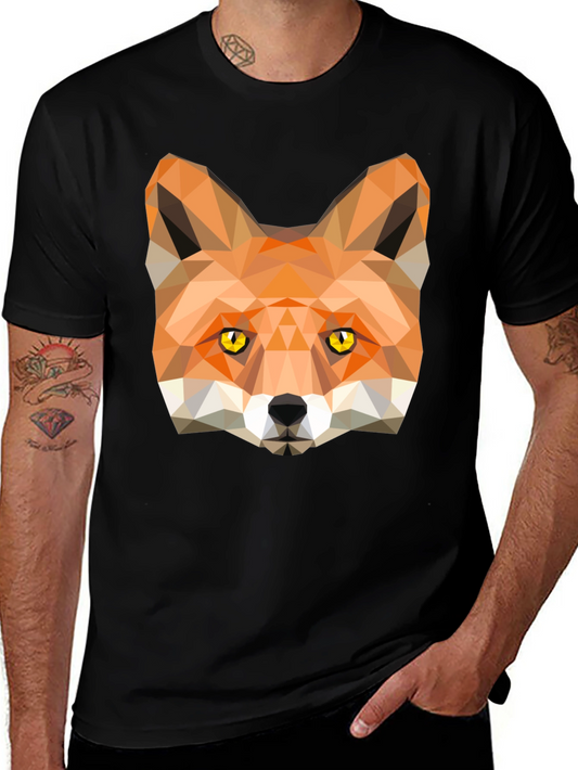 Geometric Fox Graphic Tee - Modern Style