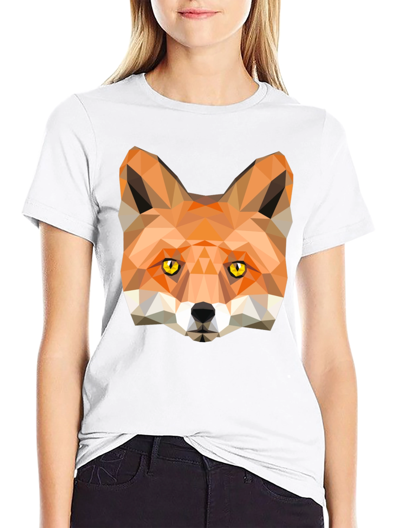 Geometric Fox Graphic Tee - Modern Style
