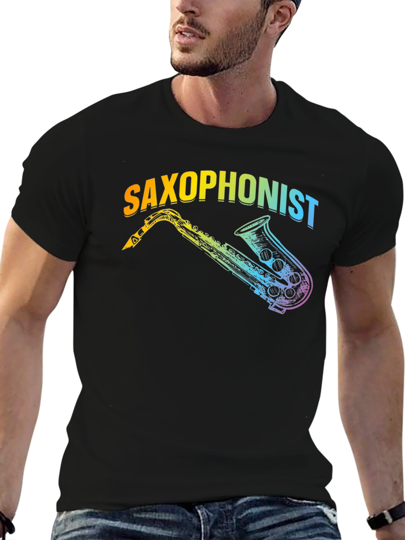 Saxophonist Rainbow T-Shirt - Music Lover Tee