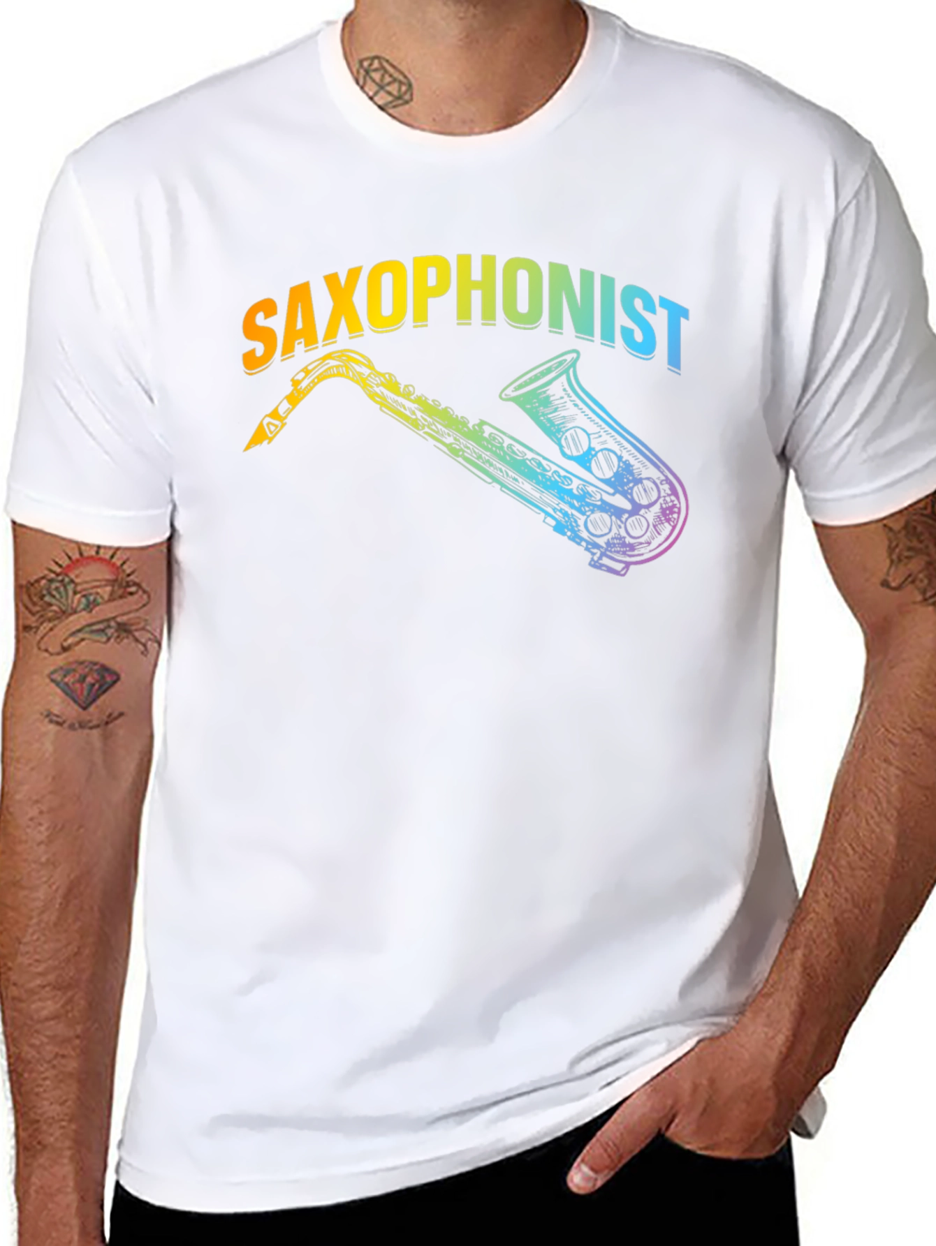 Saxophonist Rainbow T-Shirt - Music Lover Tee