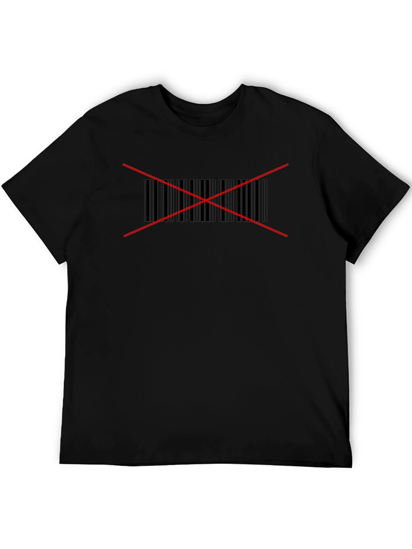 Edgy Barcode Rebellion Black T-Shirt