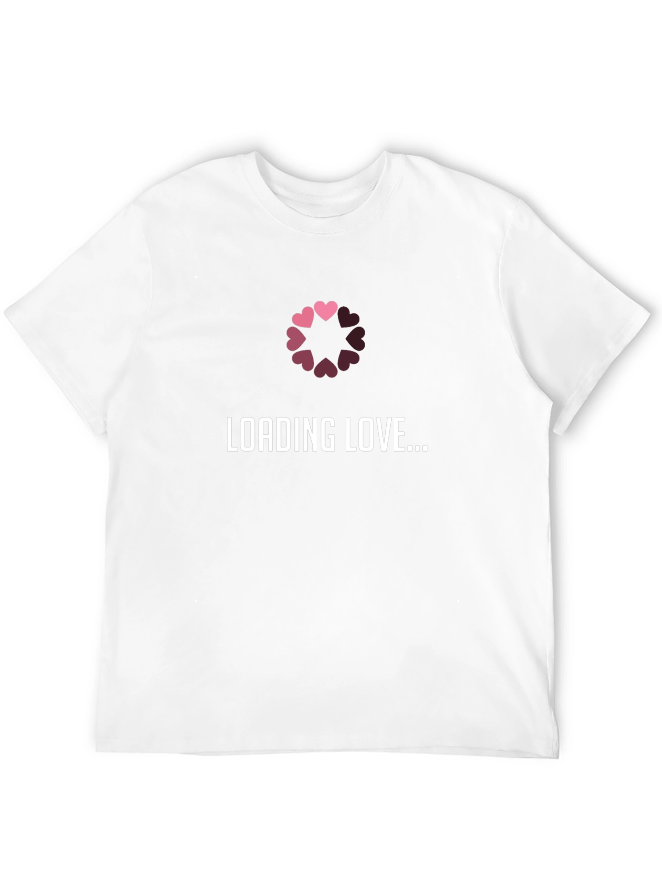 Loading Love T-Shirt - Black Hearts Design
