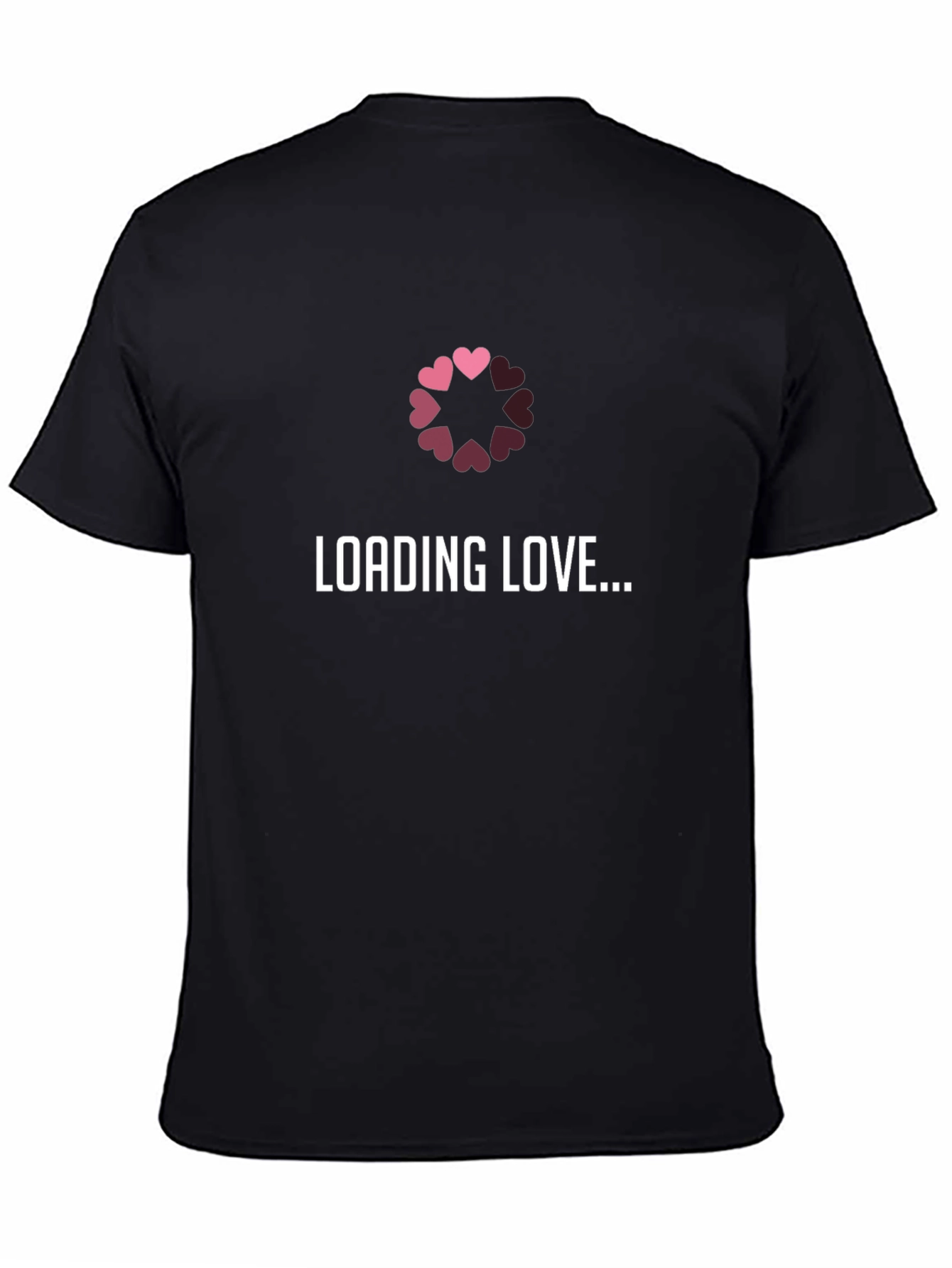 Loading Love T-Shirt - Black Hearts Design