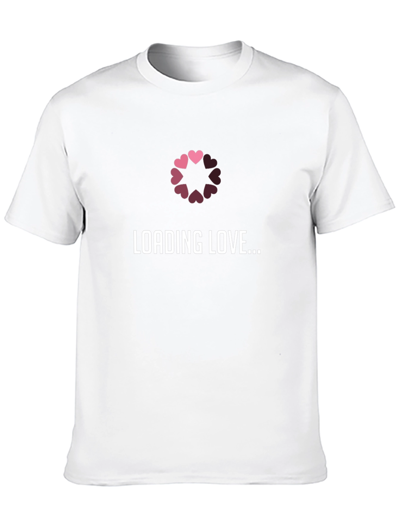 Loading Love T-Shirt - Black Hearts Design