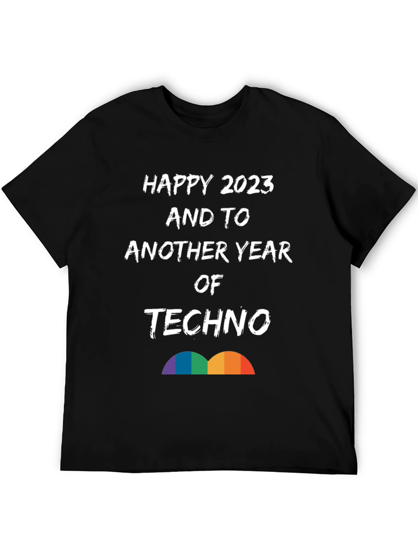Happy 2023 Techno T-Shirt - Black Graphic Tee